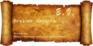 Breiner Valéria névjegykártya